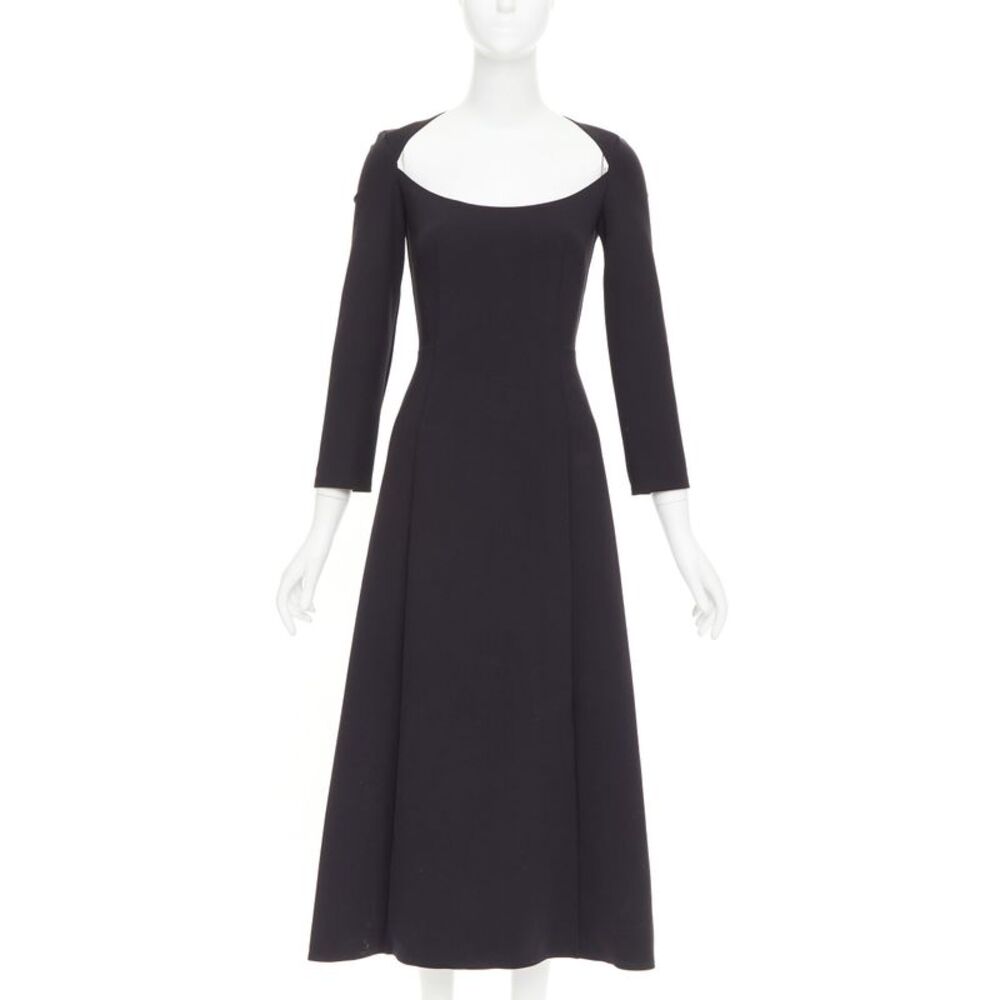 The Row Scoop Neck Long Sleeve Midi Dress